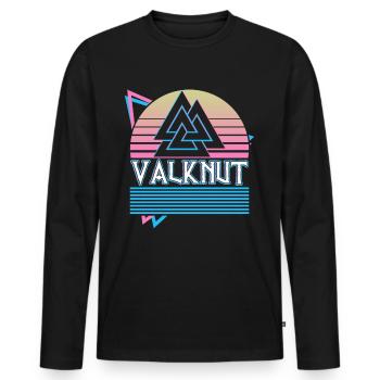 Valknut Symbol Nordic Symbol Nordic Symbol - Men's Premium Organic Long Sleeve Shirt - black - Front - Nico (187cm)