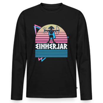 Einherjar Nordische Mythologie Nordische Armee aus - Männer Premium Bio Langarmshirt - Schwarz - Vorne - Nico (187cm)