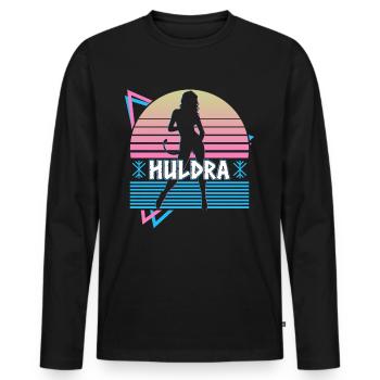 Huldra Hulder Folklore scandinave Rétro - T-shirt manches longues Premium bio Homme - noir - Devant - Nico (187cm)