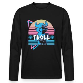 Troll Norse Mythology Norse Troll Nordis - Men's Premium Organic Long Sleeve Shirt - black - Front - Nico (187cm)