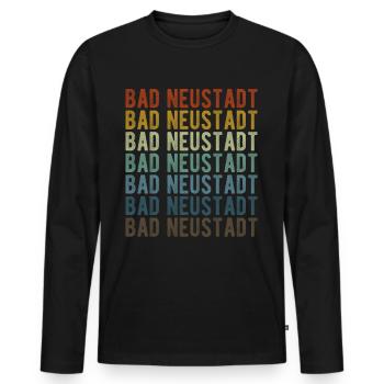 Bad Neustadt City Rétro Vintage - T-shirt manches longues Premium bio Homme - noir - Devant - Nico (187cm)
