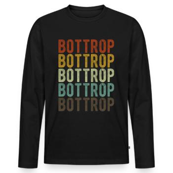 Bottrop City Rétro Vintage - T-shirt manches longues Premium bio Homme - noir - Devant - Nico (187cm)