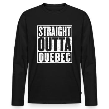 Straight Outta Québec Millésime - T-shirt manches longues Premium bio Homme - noir - Devant - Nico (187cm)