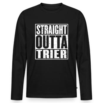 Straight Outta Trier Vintage - T-shirt manches longues Premium bio Homme - noir - Devant - Nico (187cm)