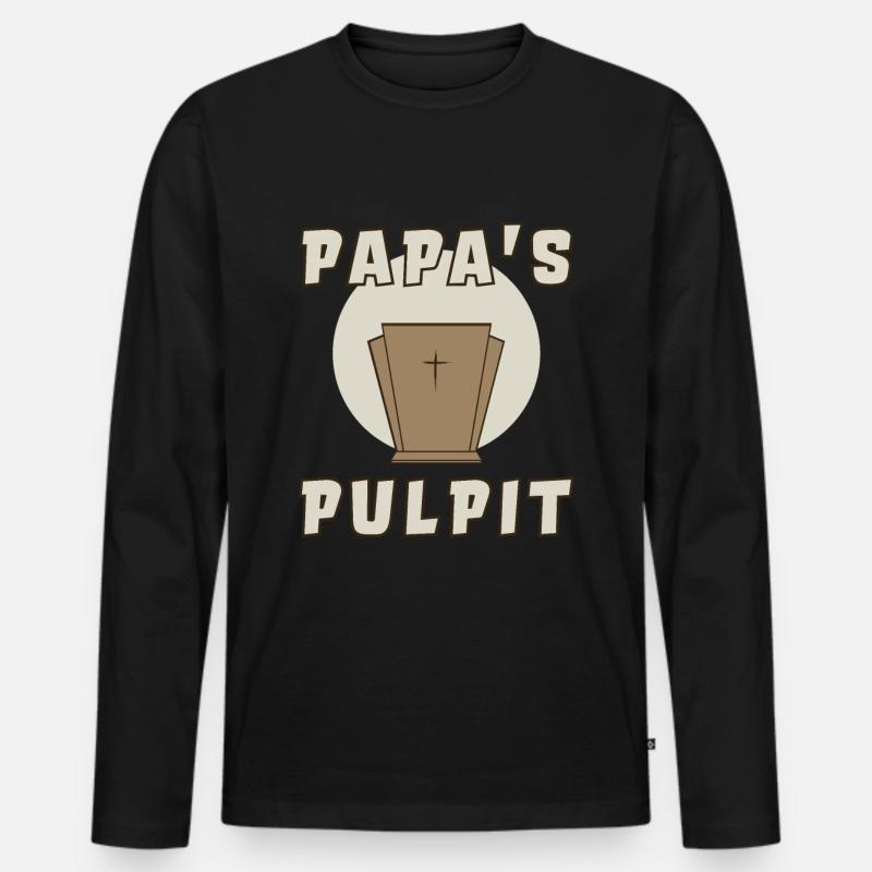 Papas Kanzel - Männer Premium Bio Langarmshirt - Schwarz