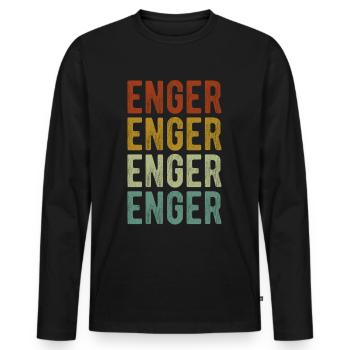 Enger Stadt Retro Vintage - Männer Premium Bio Langarmshirt - Schwarz - Vorne - Nico (187cm)