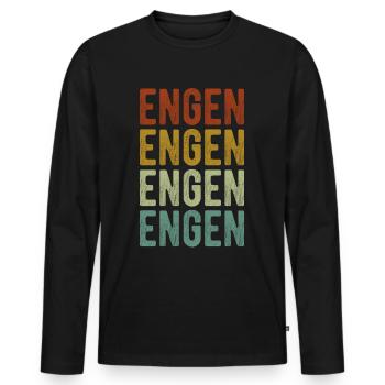 Engen Stadt Retro Vintage - Männer Premium Bio Langarmshirt - Schwarz - Vorne - Nico (187cm)