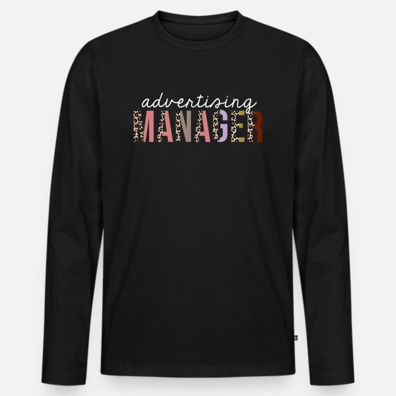 Werbemanager Leopard Print lustiges Geschenk - Männer Premium Bio Langarmshirt - Schwarz