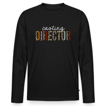 Directeur de casting Leopard Print Funny Gift - T-shirt manches longues Premium bio Homme - noir - Devant - Nico (187cm)