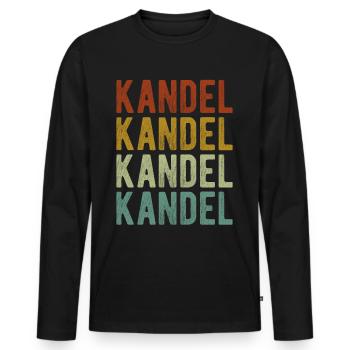 Kandel Stadt Retro Vintage - Männer Premium Bio Langarmshirt - Schwarz - Vorne - Nico (187cm)