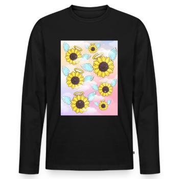 Angelcore Aesthetic Sunflower Angel - Men's Premium Organic Long Sleeve Shirt - black - Front - Nico (187cm)