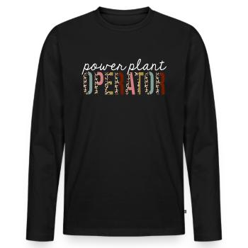 Opérateur de centrale électrique Leopard Print Drôle de cadeau - T-shirt manches longues Premium bio Homme - noir - Devant - Nico (187cm)