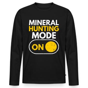 Géologue chasseur de roches Rock Hunter Rockhounding - T-shirt manches longues Premium bio Homme - noir - Devant - Nico (187cm)