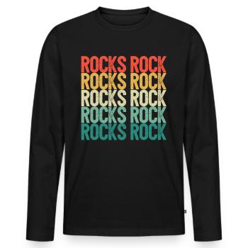Funny Rock Hunting Geologist Rock Hunter - Men's Premium Organic Long Sleeve Shirt - black - Front - Nico (187cm)