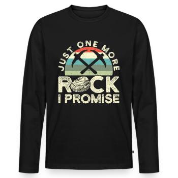 Drôle de chasse aux rochers Géologue Chasseur de roches - T-shirt manches longues Premium bio Homme - noir - Devant - Nico (187cm)