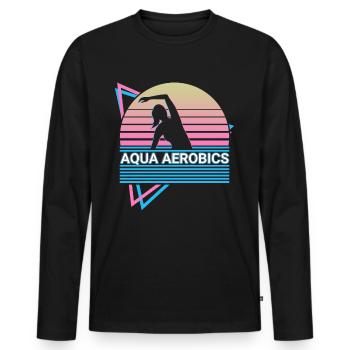 Water Aerobics Retro - Men's Premium Organic Long Sleeve Shirt - black - Front - Nico (187cm)
