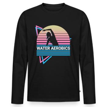 Water Aerobics Retro - Men's Premium Organic Long Sleeve Shirt - black - Front - Nico (187cm)