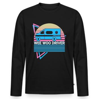 Wee Woo Driver Ambulance Driver Retro - Men's Premium Organic Long Sleeve Shirt - black - Front - Nico (187cm)