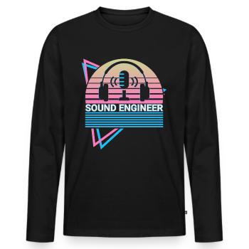 Sound Engineer Sound Engineering Retro - Men's Premium Organic Long Sleeve Shirt - black - Front - Nico (187cm)