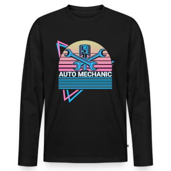 Car mechanic Car mechanic Retro - Men's Premium Organic Long Sleeve Shirt - black - Front - Nico (187cm)