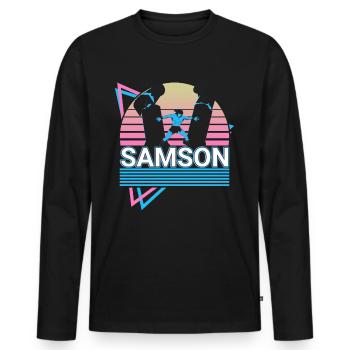 Samson Guerrier Israélite Anciens Israélites - T-shirt manches longues Premium bio Homme - noir - Devant - Nico (187cm)
