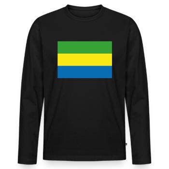 Official Gabon Flag Gabonese Country Pride - Men's Premium Organic Long Sleeve Shirt - black - Front - Nico (187cm)