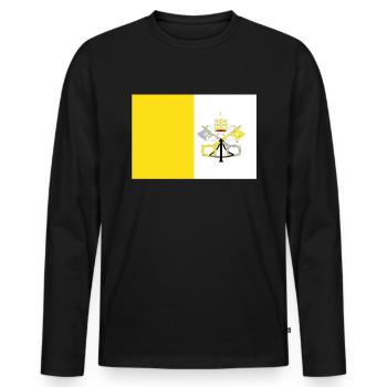 Official Vatican City Flag Vaticans Country Pride - Men's Premium Organic Long Sleeve Shirt - black - Front - Nico (187cm)