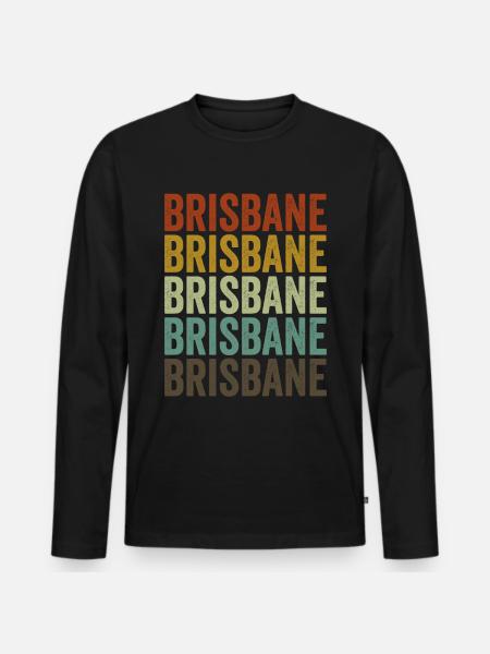 Brisbane Australia Retro Vintage - Men's Premium Organic Long Sleeve Shirt - black