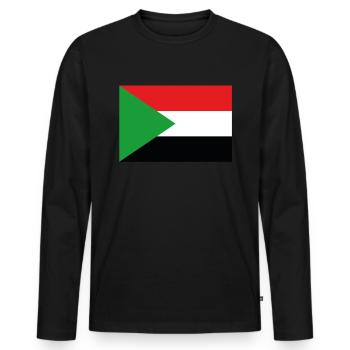 Drapeau officiel du Soudan Fierté du pays soudanais - T-shirt manches longues Premium bio Homme - noir - Devant - Nico (187cm)