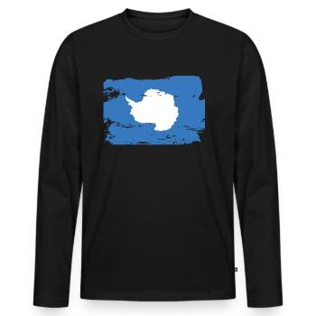 Drapeau officiel de l’Antarctique Pays antarctique - T-shirt manches longues Premium bio Homme - noir - Devant - Nico (187cm)