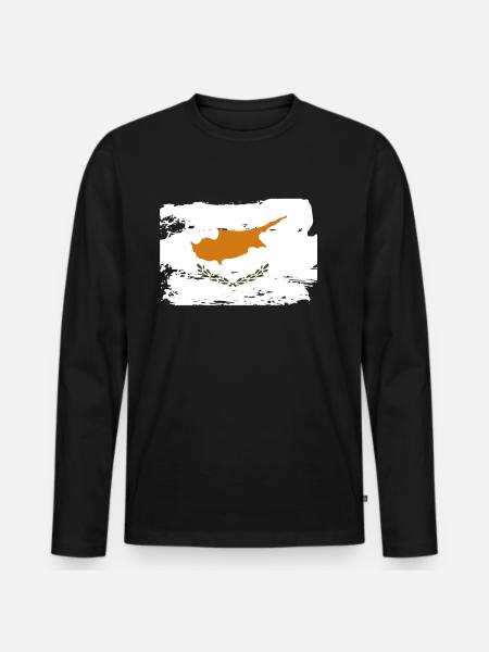 Offisielt Kypros flagg Kyprioter gresk tyrkisk - Premium økologisk langærmet T-shirt til mænd - sort