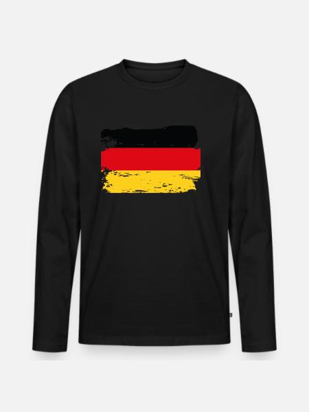 Official Germany Flag German Country Pride Vintage - Men's Premium Organic Long Sleeve Shirt - black