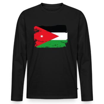 Official Jordan Flag Jordanian Country Pride - Men's Premium Organic Long Sleeve Shirt - black - Front - Nico (187cm)
