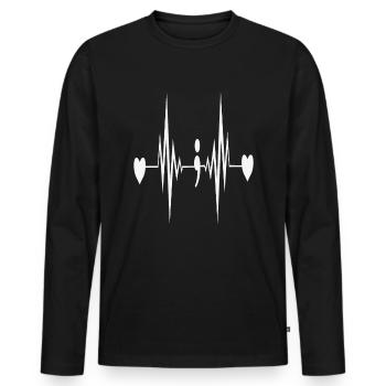 Heartbeat Mentla Health Matters Heart Comma - T-shirt manches longues Premium bio Homme - noir - Devant - Nico (187cm)
