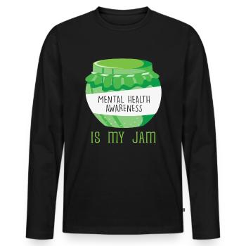 Mental Health Awareness ist meine Jam Mental Illness - Männer Premium Bio Langarmshirt - Schwarz - Vorne - Nico (187cm)