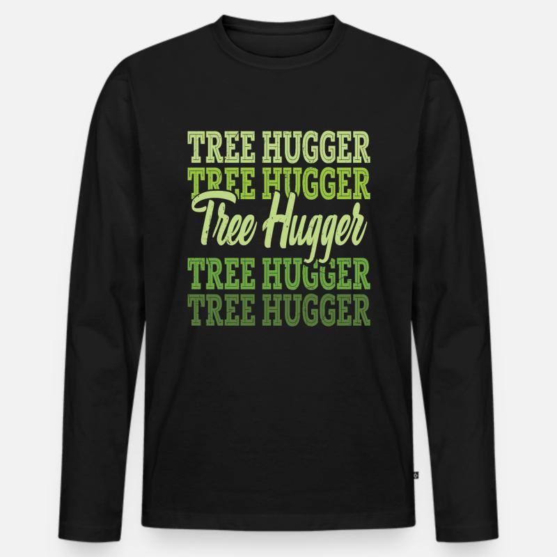 Tree Hugger Tree Protection - Men's Premium Organic Long Sleeve Shirt - black