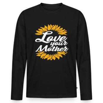 Aime ta mère Mère Citations d’amour - T-shirt manches longues Premium bio Homme - noir - Devant - Nico (187cm)