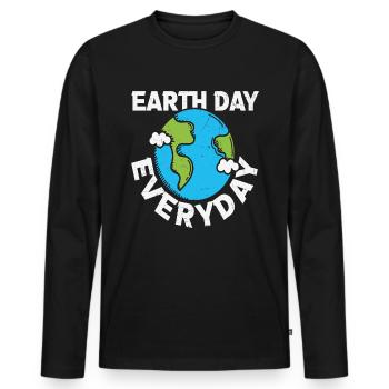 Earth Day Alltag Planet Erde Zitate - Männer Premium Bio Langarmshirt - Schwarz - Vorne - Nico (187cm)