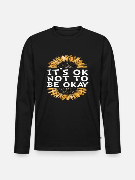 Zorg zelf zelfzorg citaten - Premium økologisk langærmet T-shirt til mænd - sort