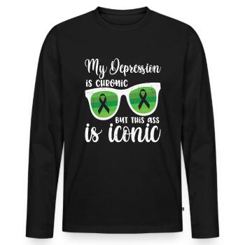 Eff Meine Angst Angst Zitate - Männer Premium Bio Langarmshirt - Schwarz - Vorne - Nico (187cm)