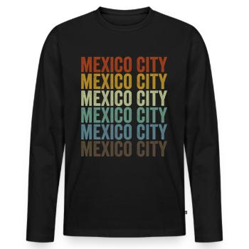 Mexico City Mexico Rétro Vintage - T-shirt manches longues Premium bio Homme - noir - Devant - Nico (187cm)