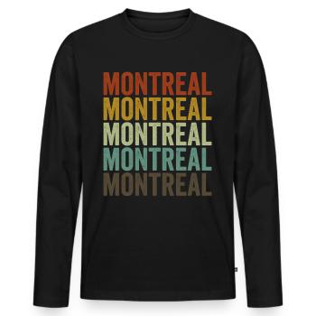Montreal Canada Retro Vintage - Men's Premium Organic Long Sleeve Shirt - black - Front - Nico (187cm)