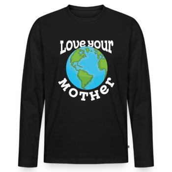 Aime ta mère Mère Citations d’amour - T-shirt manches longues Premium bio Homme - noir - Devant - Nico (187cm)