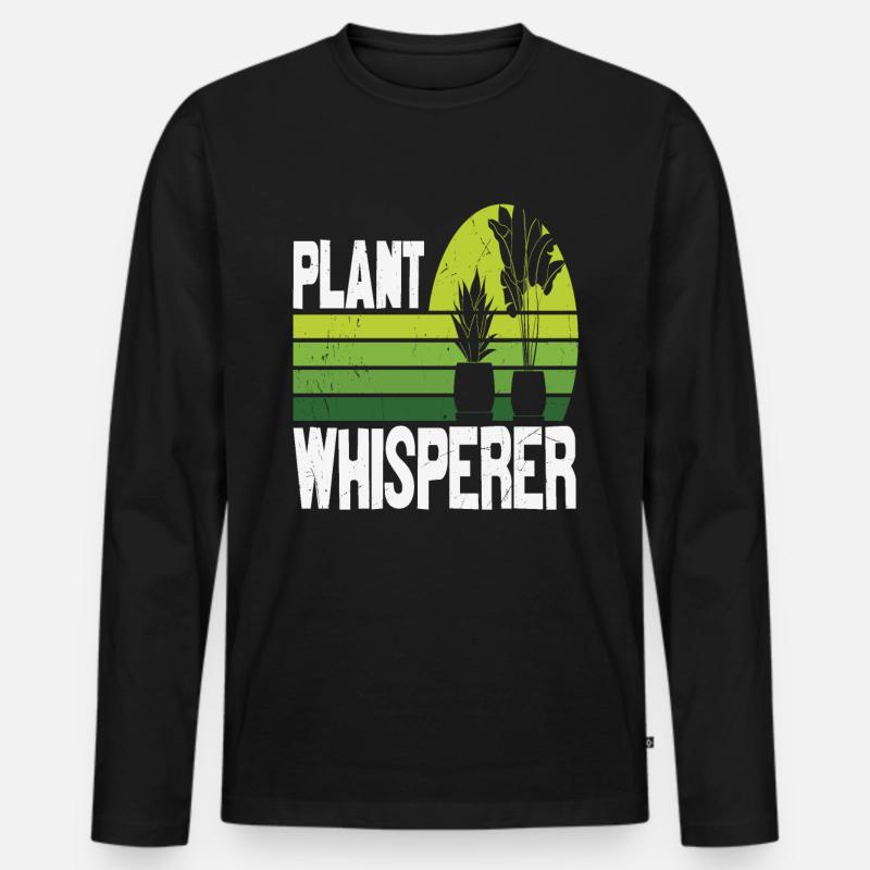 Pflanzenflüsterer Greenery Zitate - Männer Premium Bio Langarmshirt - Schwarz