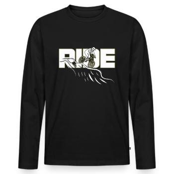 Mountainbike Downhill Fahrrad Radtour Biker - Männer Premium Bio Langarmshirt - Schwarz - Vorne - Nico (187cm)
