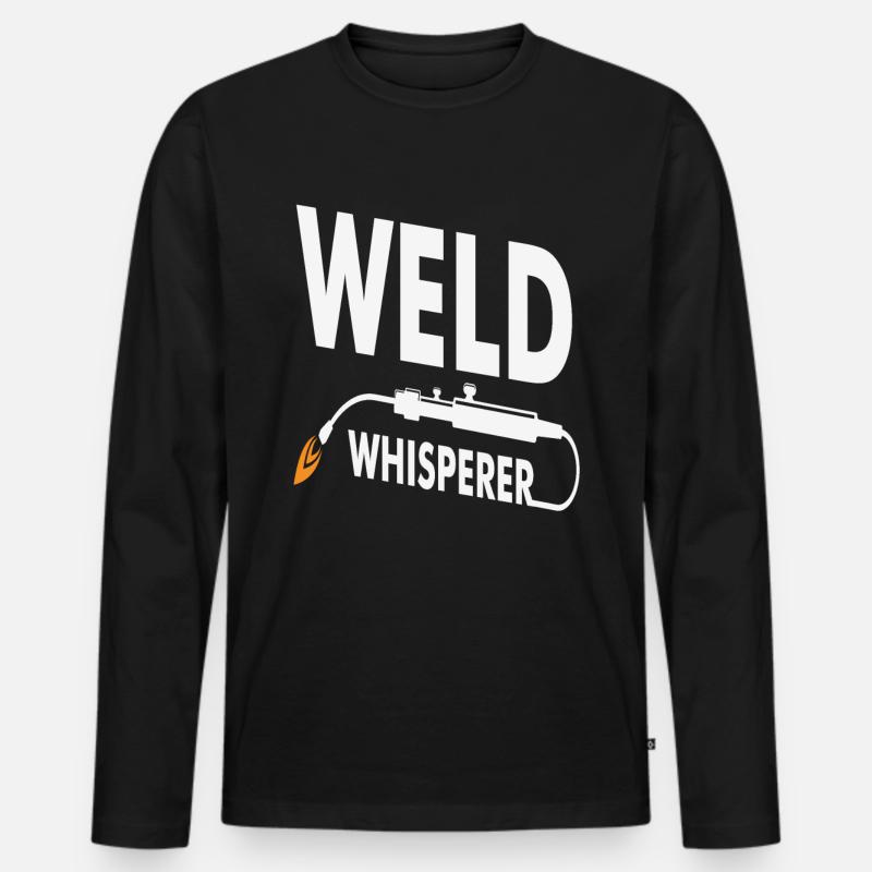 Weld Whisperer Welding Design - Men's Premium Organic Long Sleeve Shirt - black