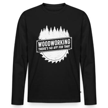 Travail du bois Il n’y a pas d’application pour cela - T-shirt manches longues Premium bio Homme - noir - Devant - Nico (187cm)