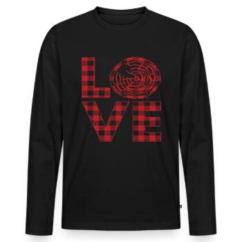 Love Woods Zitate - Männer Premium Bio Langarmshirt - Schwarz - Vorne - Nico (187cm)