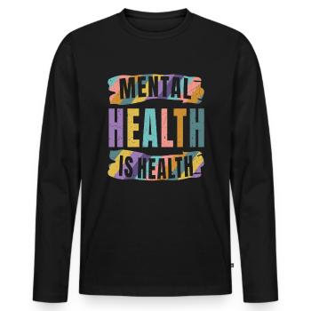 Mental Health Is Health Mental Health Education - Men's Premium Organic Long Sleeve Shirt - black - Front - Nico (187cm)