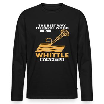 Der beste Weg, um das Holz zu schnitzen, ist Whittle by - Männer Premium Bio Langarmshirt - Schwarz - Vorne - Nico (187cm)